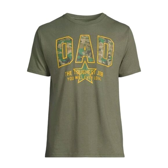 Nwt Men's Father's Day Army Ranger Dad Graphic Tee, Green - Picture 1 of 9